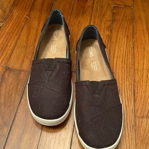 Toms Black Canvas Loafers
